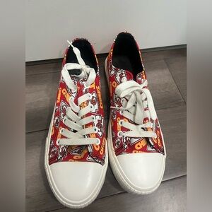 Kansas City Chiefs Foco Sneakers With Repeating Logo Size Women’s 9